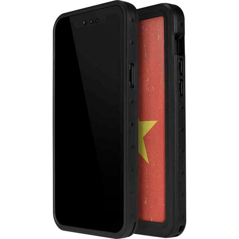 Vietnam Flag Distressed iPhone 15 Pro Waterproof Case